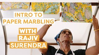 A Beginner’s Guide to Paper Marbling With Rajiv Surendra  Paper Marbling Tutorial [upl. by Drarig]