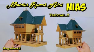 Cara Membuat Miniatur Rumah Adat NIAS Dari Kardus Plus Ukuran [upl. by Nivre]