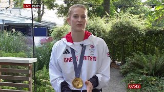 Bryony Page Olympic Trampoline Gold Medalist On BBC Breakfast 03082024 [upl. by Beltran]