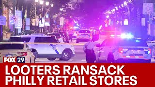 Looters ransack retail stores in Philadelphia [upl. by Ahsiad865]