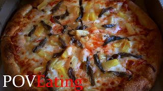 POVEating Joe Rogan inspired Anchovies amp Pineapple Pizza [upl. by Rehportsirhc]