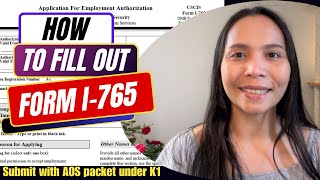 How To Fill Out Form I765 Application For Employment Authorization  Submit base on K1 Visa [upl. by Acinorav]