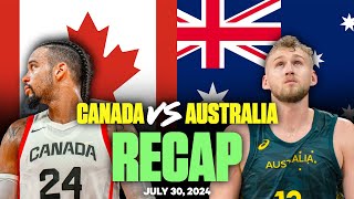 Canada vs Australia Recap  Paris 2024 Basketball Reaction amp Analysis [upl. by Eitra]