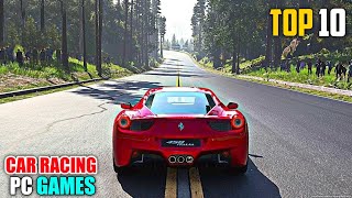 TOP 10 CAR RACING GAMES FOR PC 2024🔥 [upl. by Nodrog]