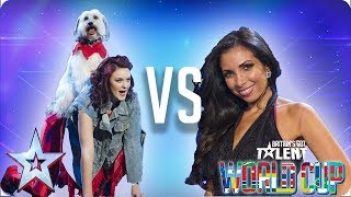 Ashleigh amp Pudsey vs Francine Lewis  Britains Got Talent World Cup 2018 [upl. by Aisel]