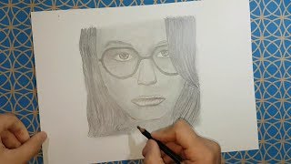 Comment dessiner portrait de femme réaliste noir et blanc [upl. by Enirahtac755]