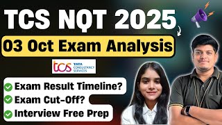 TCS NQT 2025 Exam Analysis  3 Oct 2024 Today Exam Level Coding amp Aptitude CutOff Exm Result [upl. by Onitsuaf131]