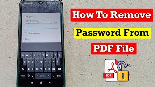 How to Remove Password from PDF File Quick amp Easy method [upl. by Ecnadnac499]