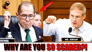 Geriatric Jerry Nadler SOILS HIS SUIT when Jim Jordan asks to play a video [upl. by Ylerebmik532]