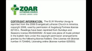 Zoar Lutheran Church 11022024 [upl. by Merril]