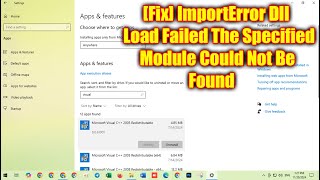 How to ImportError Dll Load Failed The Specified Module Could Not Be Found Fix [upl. by Lang574]