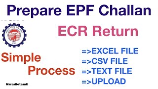 How to generate PF ECR TEXT file in excel  PF Challan in Tamil Mr RadioTamil [upl. by Dubois]