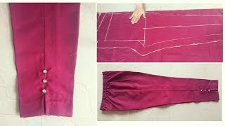 Ladies Pant  Straight Pant  Capri Pant  Ladies Trouser  Cutting and Stitching Easy Tutorial [upl. by Shuma]