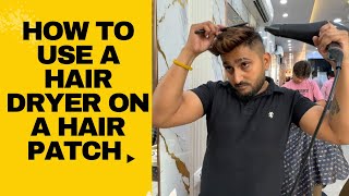 ￼how to do short hair style with dryer at home on hair patch [upl. by Jennee]