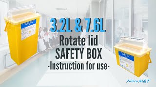 How to use SAFETY BOX Rotate lid 32L amp 76L Sharps container Instruction Video [upl. by Arraik]