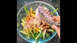 Crispy bhindi in airfryerairfryerrecipes easynquick youtubeshorts [upl. by Fronniah803]