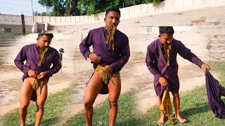 Langot Kesy Bandha Jata Hai  How Tie A Kushti Costume [upl. by Kcirdneked]