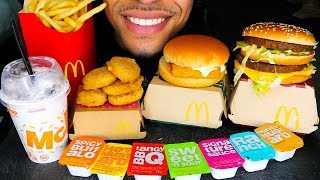 ASMR MCDONALDS CHICKEN NUGGETS MUKBANG OREO MCFLURRY FILLET FISH BIG MAC FRIES EATING SHOW SOUNDS [upl. by Hanah]