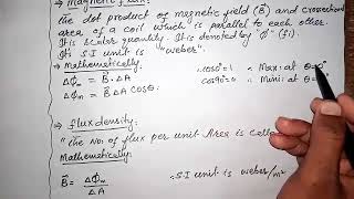 Magnetic Flux and flux density  Class12 Physics Chapter 14 in sindhi [upl. by Ysus]