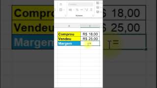 Fórmula para calcular a margem de lucro no Excel [upl. by Assirralc]