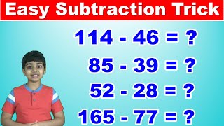 Easy Subtraction Trick  Easy and fast way to learn  Math Tips and Tricks [upl. by Ahsart]