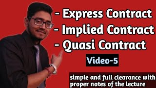 what is quasi contract what is express contract what is implied contract lawswithtwinsUGCNET [upl. by Gregoor710]