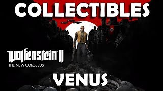 Wolfenstein 2 The New Colossus  Venus Collectible Locations Gold Art Cards Records Toys [upl. by Weitzman]