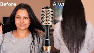 how to use hair dryer brush by AGARO correctly on thin hair  salon blow dry at home  Kaur Tips [upl. by Finkelstein429]