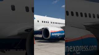 Sunexpress Boing 737800 plane aviation flight sunexpress türkei aerial antalya airplane [upl. by Alyehs]