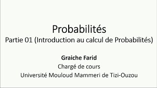 Probabilités Partie 1 introduction au calcul de probabilités [upl. by Anehs]