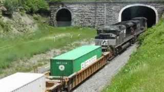 Norfolk Southern 22W Meets 23W at Gallitzin Tunnels [upl. by Yerg]