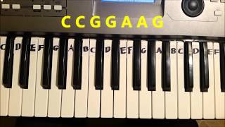 How To Play ABC Alphabet Song Easy Piano Keyboard Tutorial [upl. by Lunsford]