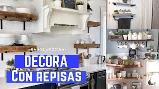 60 IDEAS DE REPISAS CON ESTILO QUE PUEDES HACER TU MISMO PARA DECORAR TU COCINA Y BAÑOS [upl. by Benildis]