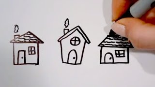 How to Draw Cartoon Houses [upl. by Hutchins]