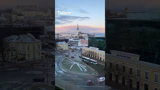 Morning Tallinn Estonia  view from Hotel Viru [upl. by Yartnod23]