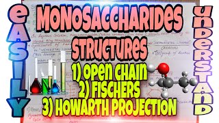 WHAT ARE MONOSACCHARIDES 3 WAYS OF STRUCTURAL REPRESENTATION OF MONOSACCHARIDES EASILY REMEMBER [upl. by Sauder356]