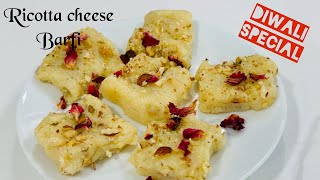 DIWALI SPECIAL RICOTTA CHEESE BARFI  DIWALI SWEETS RECIPE  MILK CAKE RECIPE  diwali2024 [upl. by Tebor]