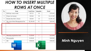 How to insert multiple rows at once in Word or Excel  How to add multiple rows in Excel or Word [upl. by Plume]