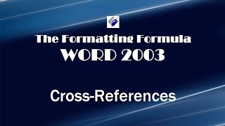 Word 2003 Cross References [upl. by Nnylram]