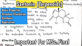 Santonin  Terpenoids Natural Product  Organic Chemistry Detailed Explanation In Hindi amp PDF Notes [upl. by Castera]