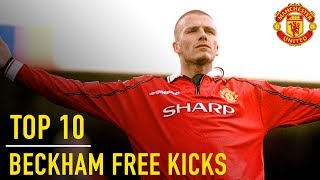 David Beckhams Top 10 Premier League Free Kicks  Manchester United [upl. by Miner871]