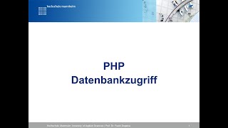 PHP Datenbankzugriff [upl. by Eustasius219]