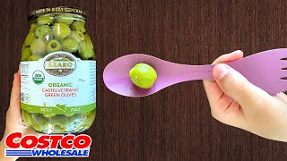 🇮🇹 Asaro Organic Castelvetrano Green Olives  Costco Product Review [upl. by Lerrej]