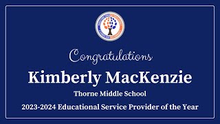 2024 Thorne Middle School Teacher of the Year Kimberly MacKenzie [upl. by Keemahs101]