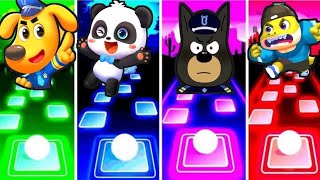 Sheriff Labrador And Babybus Vs Police Officer Vs Bad Guy Broke I Tiles Hop EDM Rush Games [upl. by Ettennil145]