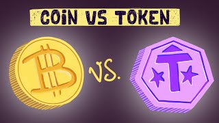 Crypto Coin vs Token Differences  Examples [upl. by Adnohrahs554]