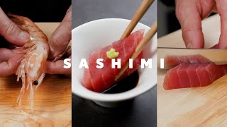 How to cut serve and eat SASHIMI [upl. by Ruphina]