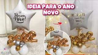 IDEIA INCRÍVEL PARA DECORAR SIA MESA NO ANO NOVO 2023  arranjo de balão para o ano novo [upl. by Habas]