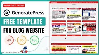 FREE GeneratePress Blog Website Template 🤑  Blogging adda [upl. by Ahsinit]