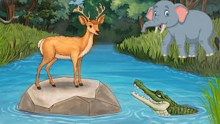 मगरमच्छ से अब कौन बचाएगा  Cartoon video  Moral Stories cartoon [upl. by Nich]